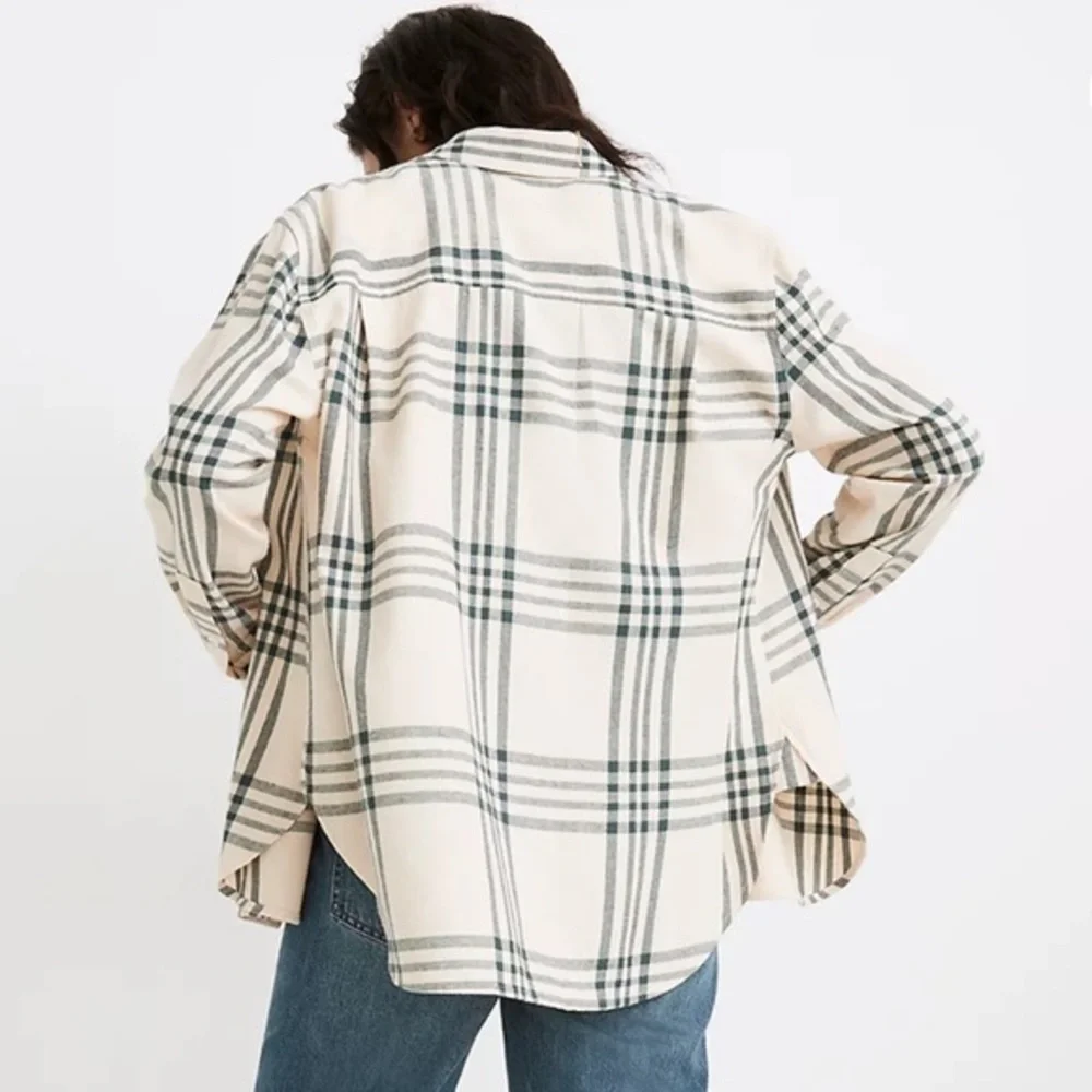 MADEWELL OVERSIZED EX-BOYFRIEND SWING SHIRT IN WINDOWPANE SZ XXS - Picture 2 of 8